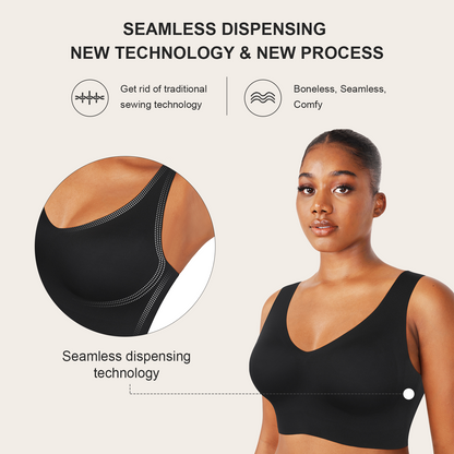 Isabella V-Neck Seamless Bust Support Bra