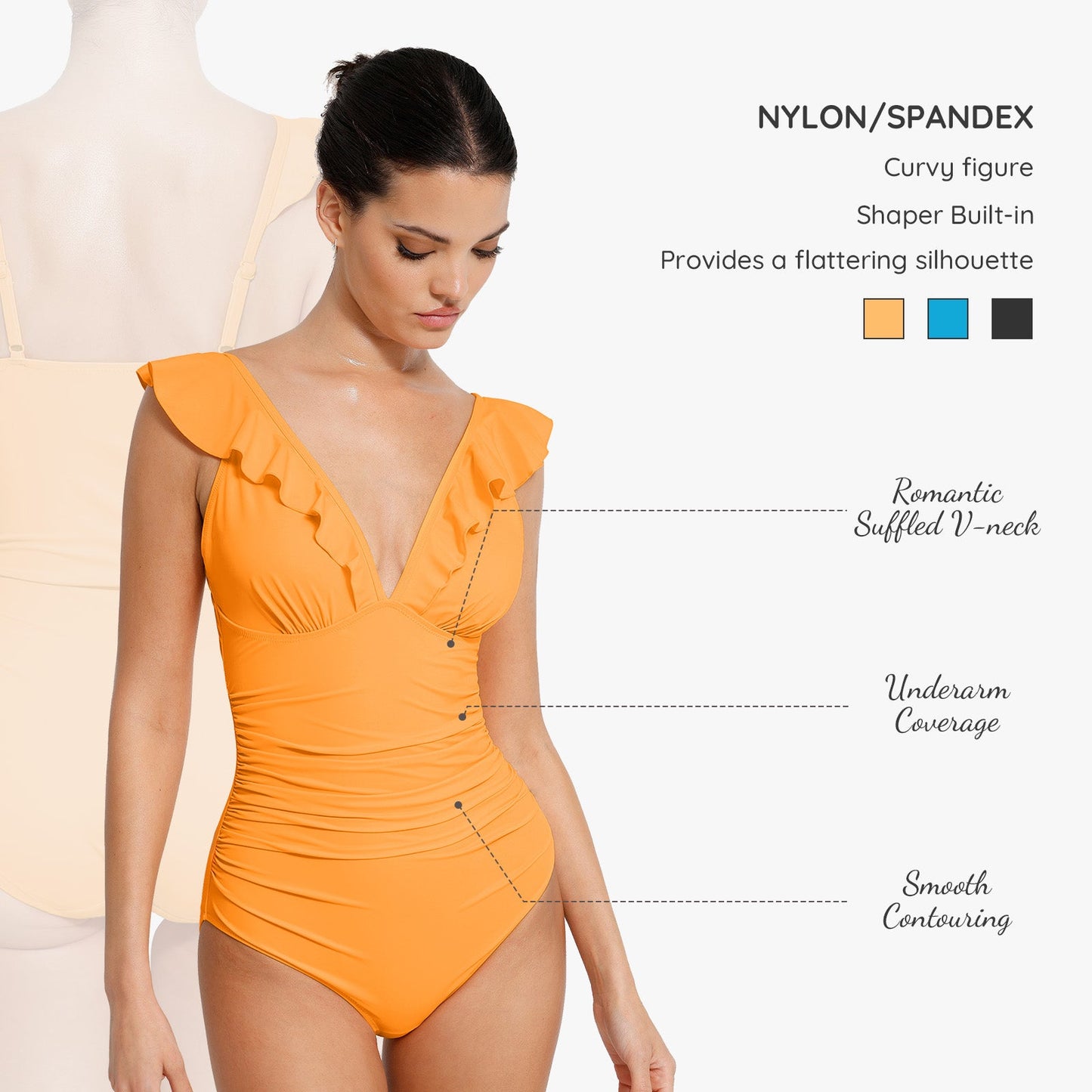 Sienna Slimming Lace-Up V-Neck Swimsuit