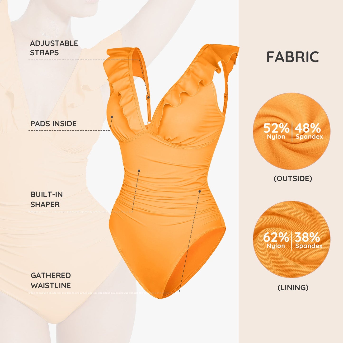 Sienna Slimming Lace-Up V-Neck Swimsuit