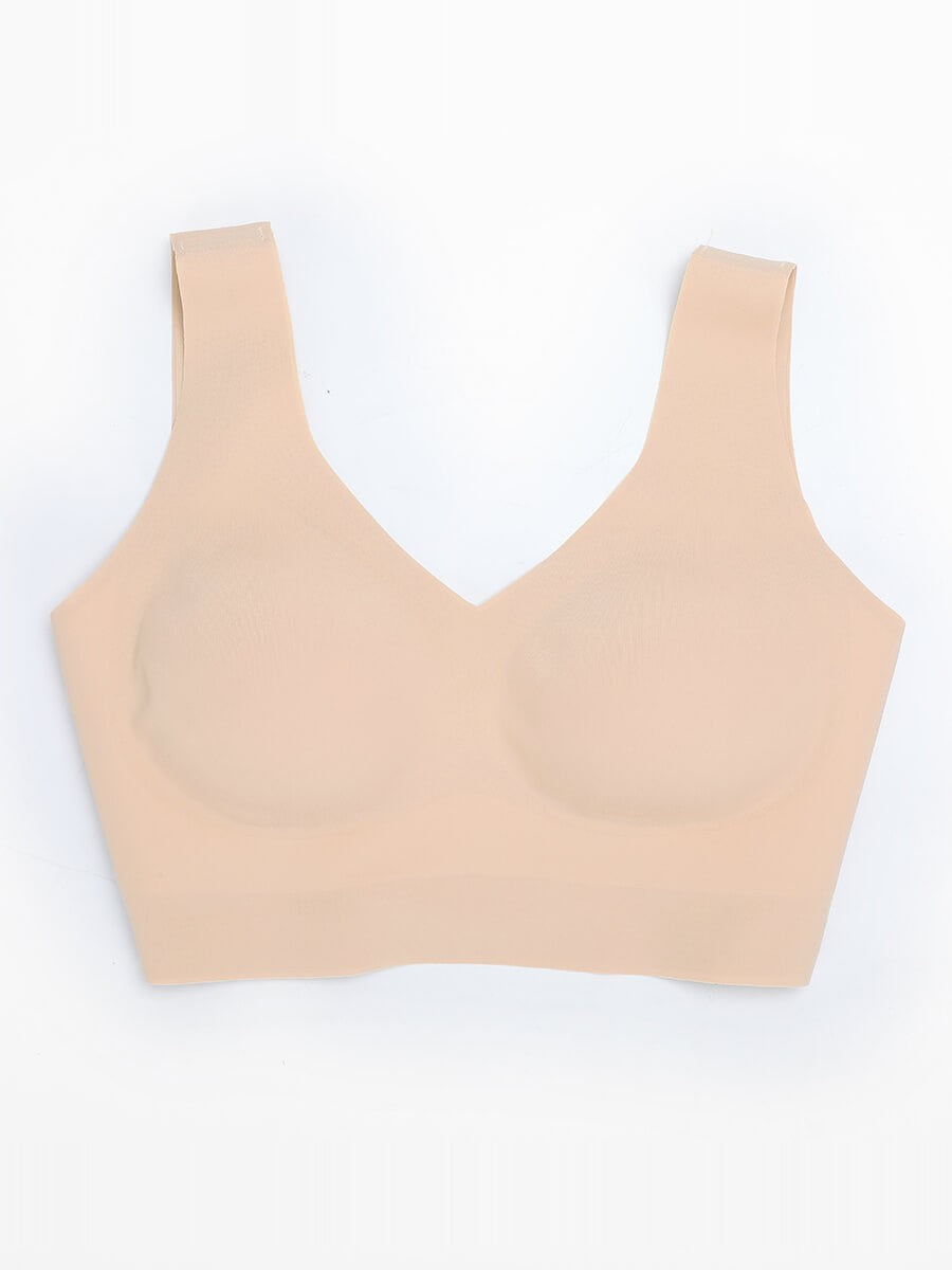 Isabella V-Neck Seamless Bust Support Bra