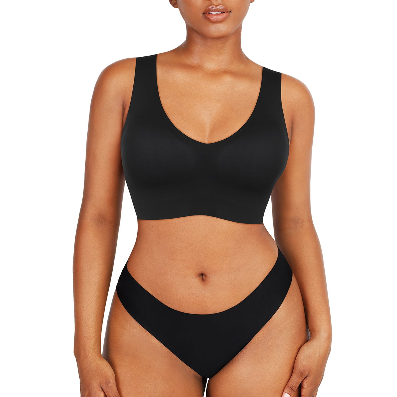 Isabella V-Neck Seamless Bust Support Bra