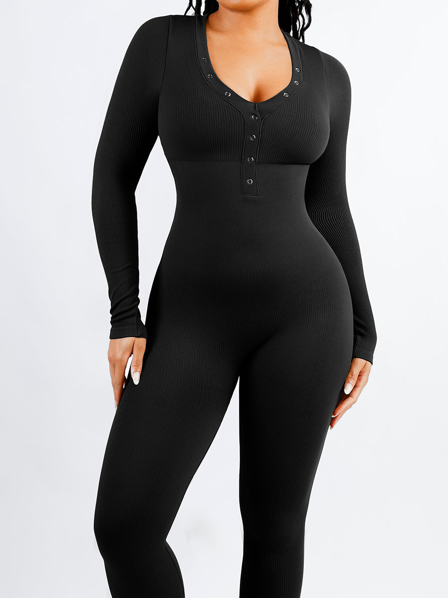 Rosalia Slimming V-Neck Stretch Jumpsuit