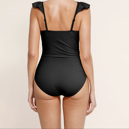 Sienna Slimming Lace-Up V-Neck Swimsuit