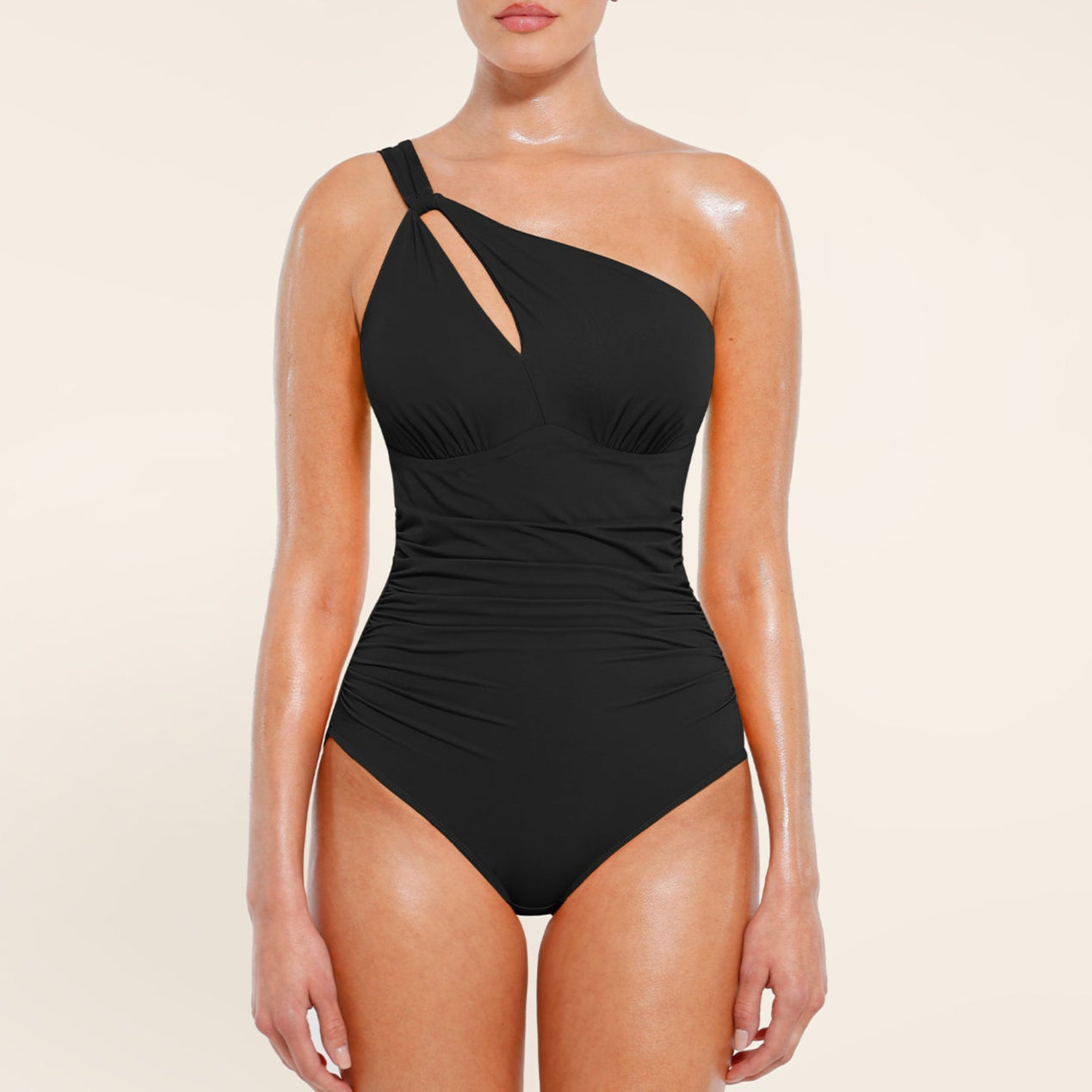 Elena One Shoulder Ruched Support Swimsuit