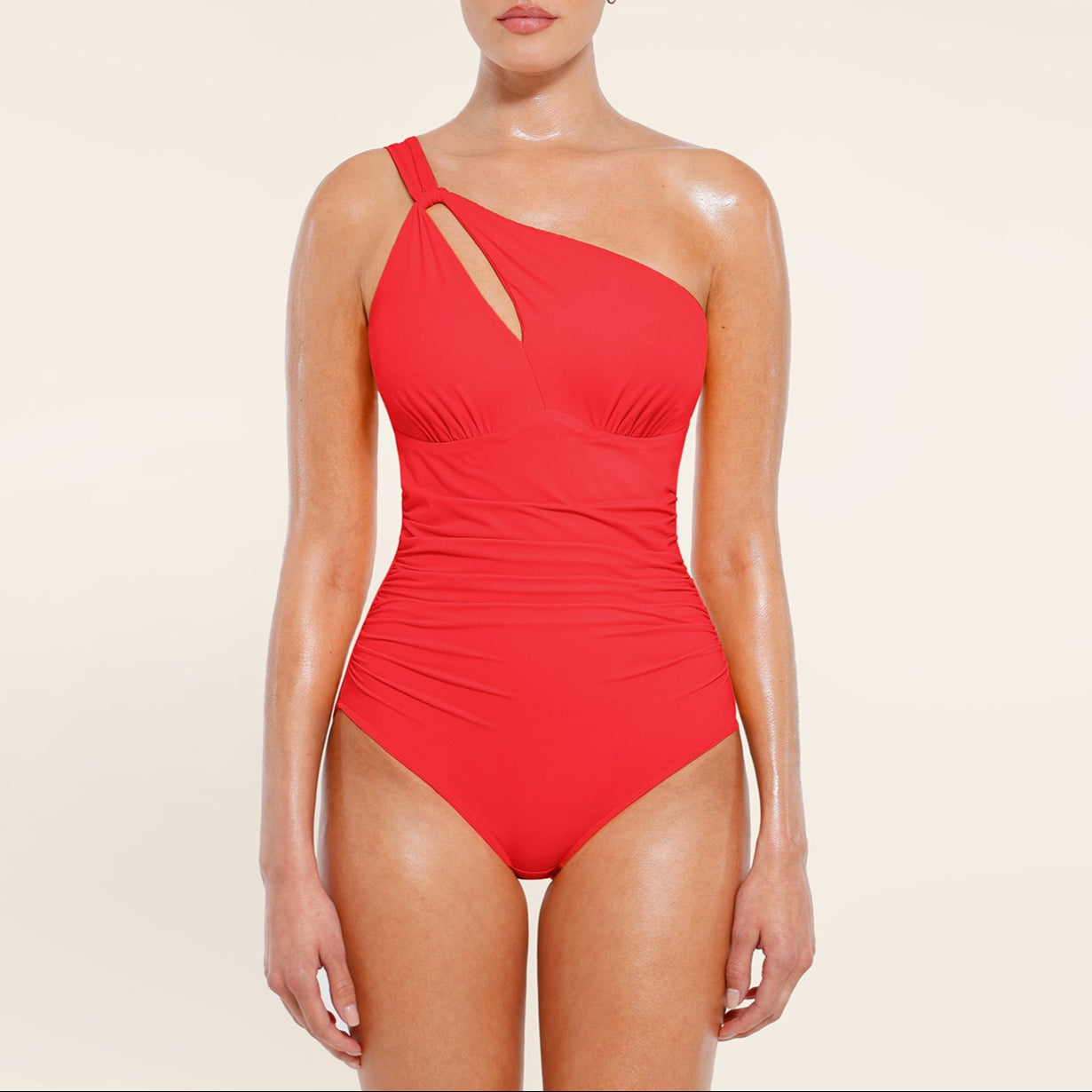 Elena One Shoulder Ruched Support Swimsuit